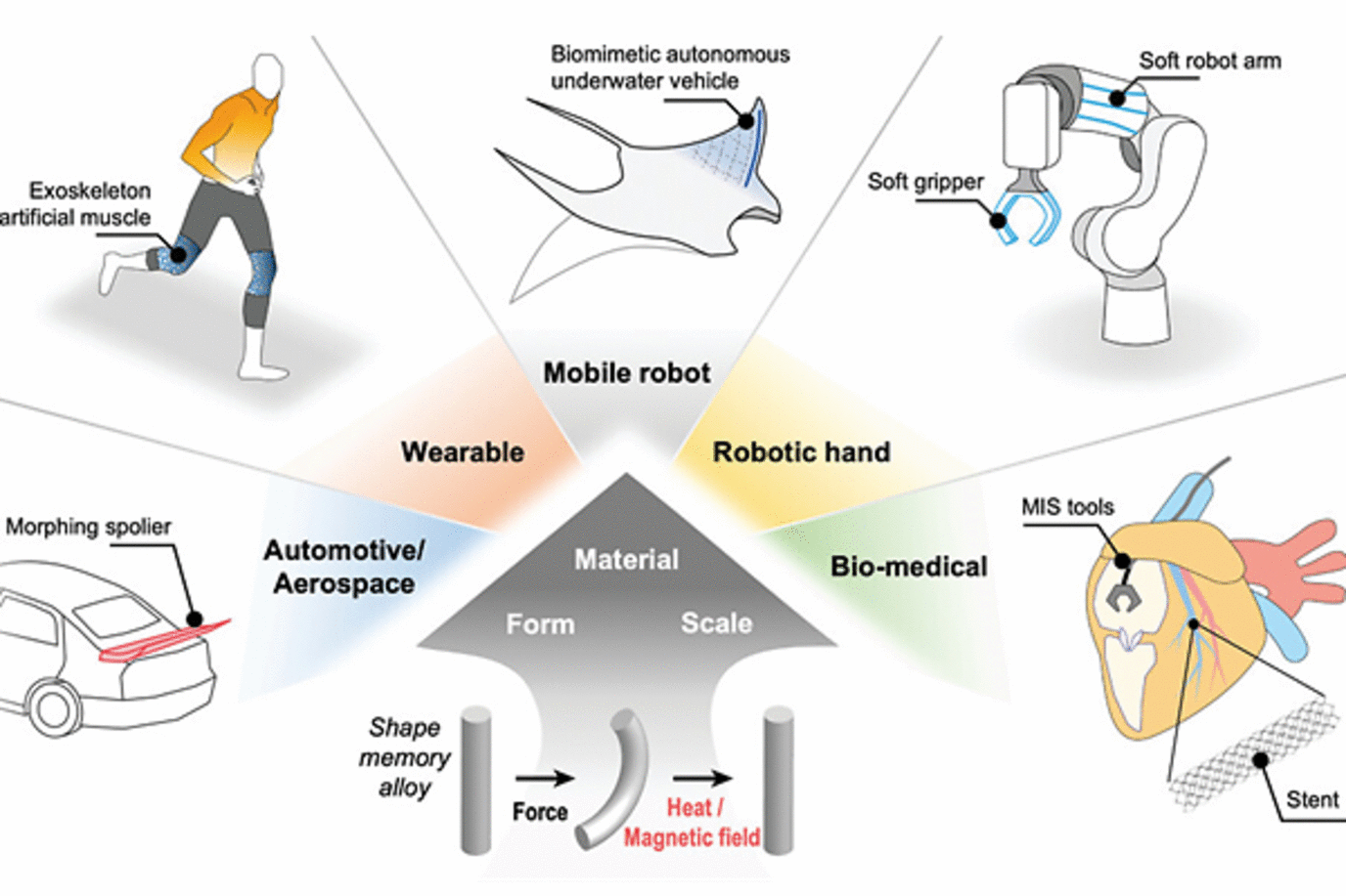 Shape Memory Alloy (SMA) Actuators: The Role of Material, Form, and Scaling Effects